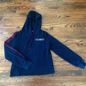 Tommy Hilfiger Navy Blue Cropped Fleece Hoodie